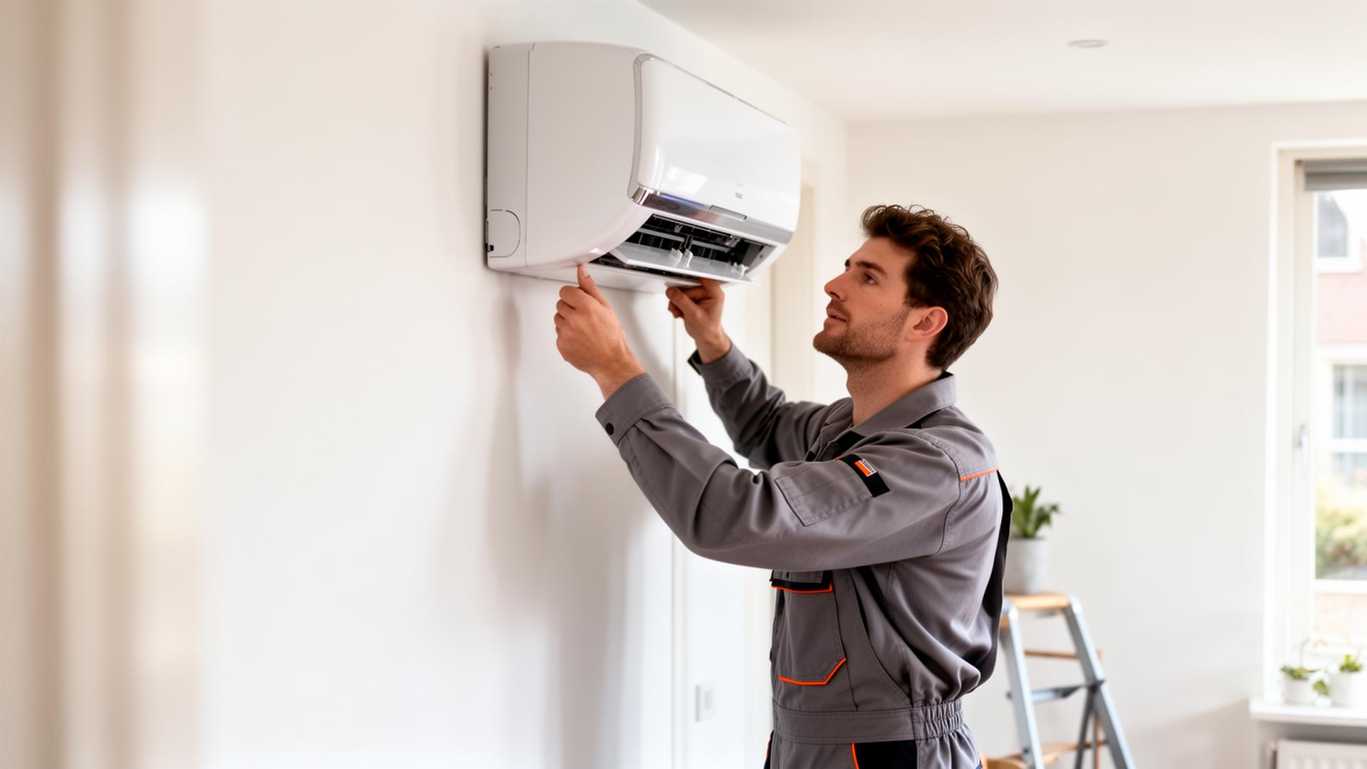 Monteur installeert een airco in Emmen